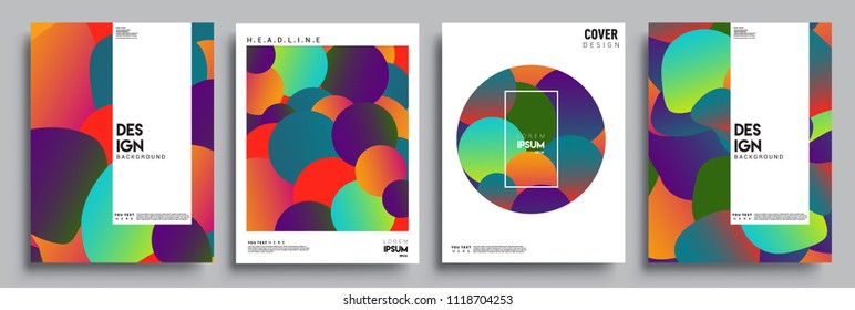 Modern abstract covers set. Cool gradient shapes composition, vector covers design.