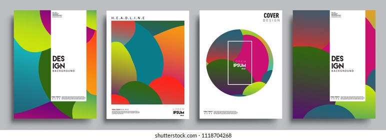 Modern abstract covers set. Cool gradient shapes composition, vector covers design.