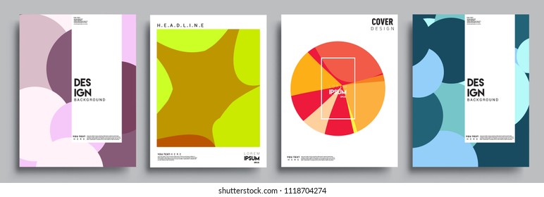 Modern abstract covers set. Cool gradient shapes composition, vector covers design.