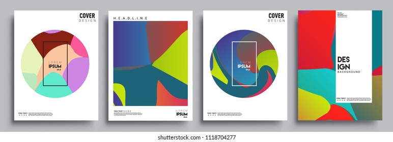 Modern abstract covers set. Cool gradient shapes composition, vector covers design.
