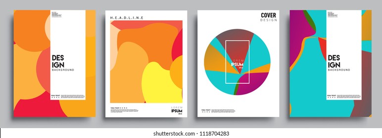 Modern abstract covers set. Cool gradient shapes composition, vector covers design.