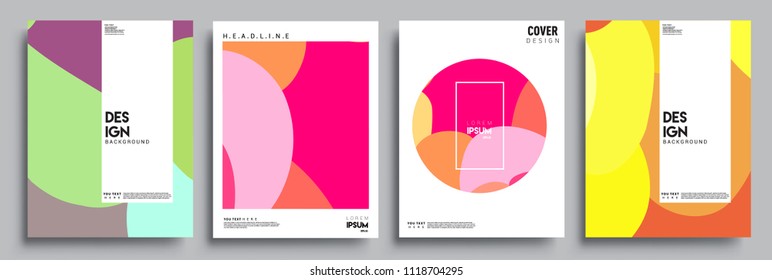 Modern abstract covers set. Cool gradient shapes composition, vector covers design.