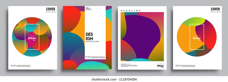 Modern abstract covers set. Cool gradient shapes composition, vector covers design.