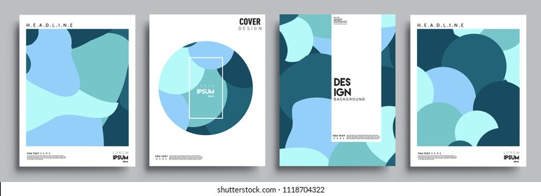 Modern abstract covers set. Cool gradient shapes composition, vector covers design.