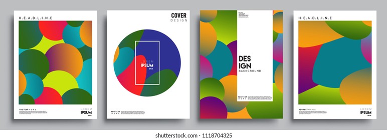 Modern abstract covers set. Cool gradient shapes composition, vector covers design.