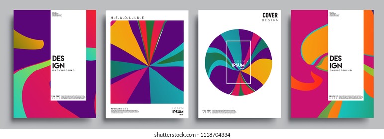 Modern abstract covers set. Cool gradient shapes composition, vector covers design.