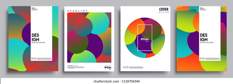 Modern abstract covers set. Cool gradient shapes composition, vector covers design.