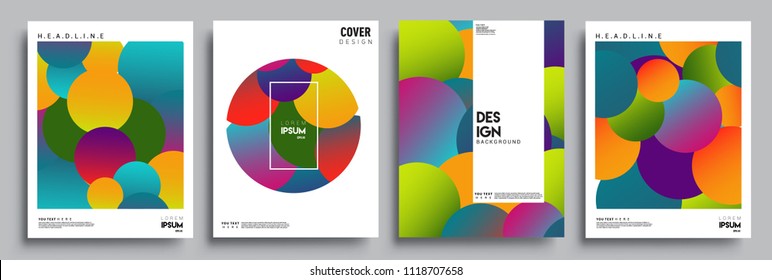 Modern abstract covers set. Cool gradient shapes composition, vector covers design.