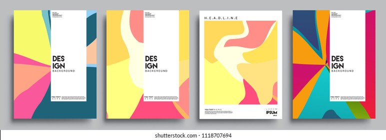 Modern abstract covers set. Cool gradient shapes composition, vector covers design.