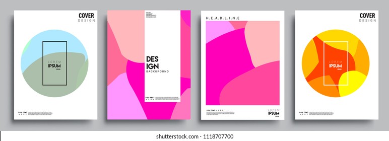 Modern abstract covers set. Cool gradient shapes composition, vector covers design.