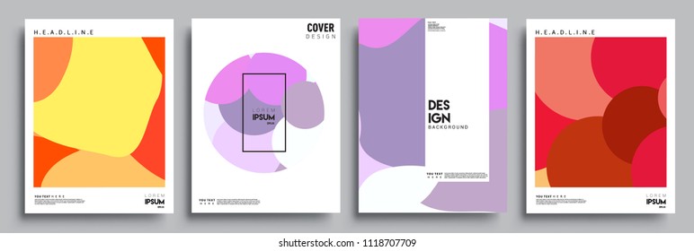 Modern abstract covers set. Cool gradient shapes composition, vector covers design.