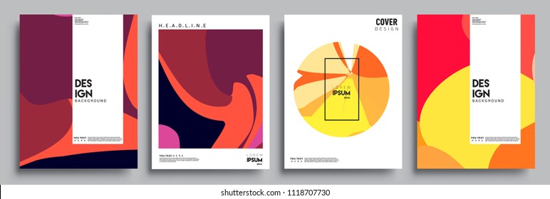 Modern abstract covers set. Cool gradient shapes composition, vector covers design.