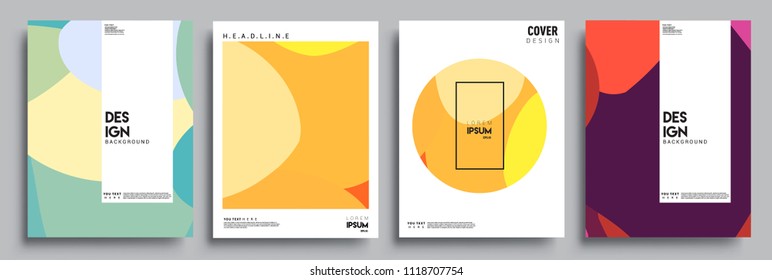 Modern abstract covers set. Cool gradient shapes composition, vector covers design.