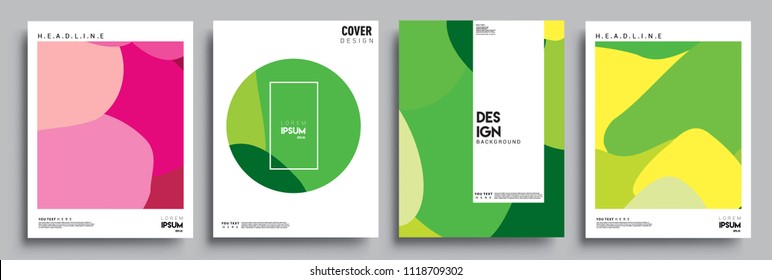 Modern abstract covers set. Cool gradient shapes composition, vector covers design.