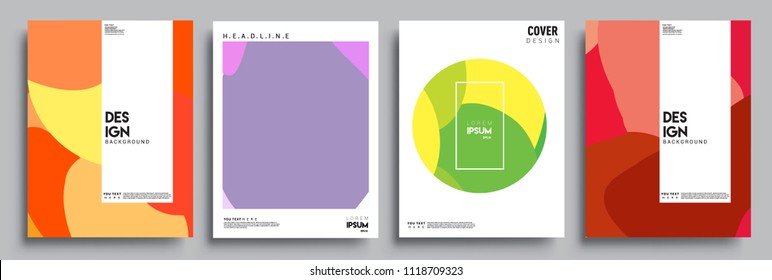 Modern abstract covers set. Cool gradient shapes composition, vector covers design.