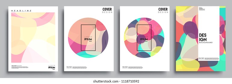 Modern abstract covers set. Cool gradient shapes composition, vector covers design.