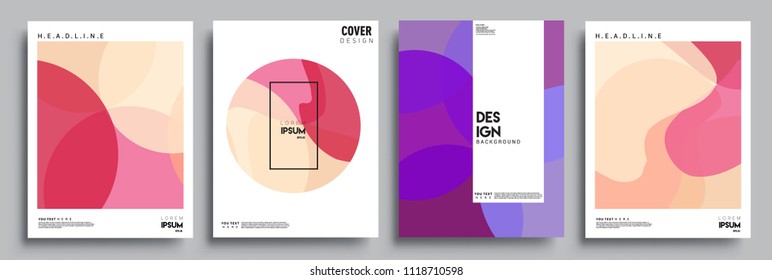 Modern abstract covers set. Cool gradient shapes composition, vector covers design.