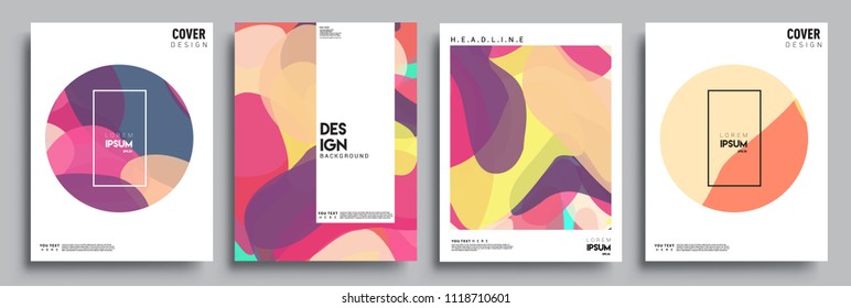 Modern abstract covers set. Cool gradient shapes composition, vector covers design.