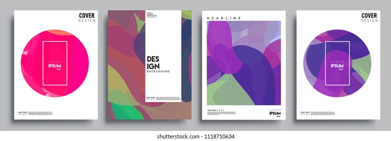 Modern abstract covers set. Cool gradient shapes composition, vector covers design.