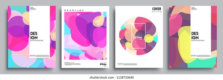 Modern abstract covers set. Cool gradient shapes composition, vector covers design.