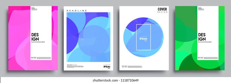 Modern abstract covers set. Cool gradient shapes composition, vector covers design.