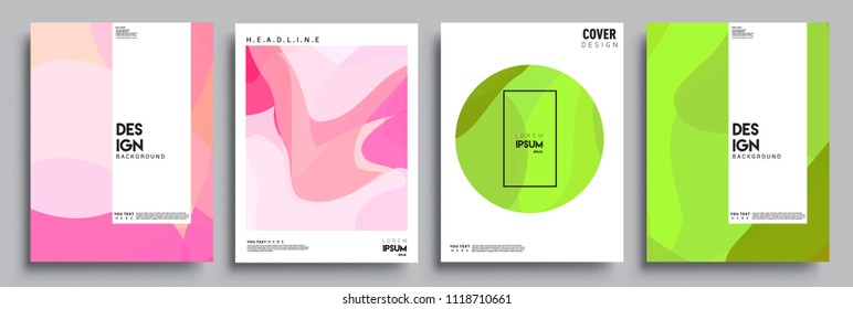 Modern abstract covers set. Cool gradient shapes composition, vector covers design.