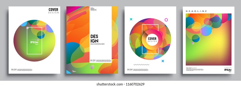 Modern abstract covers set. Cool gradient shapes composition, vector covers design.
