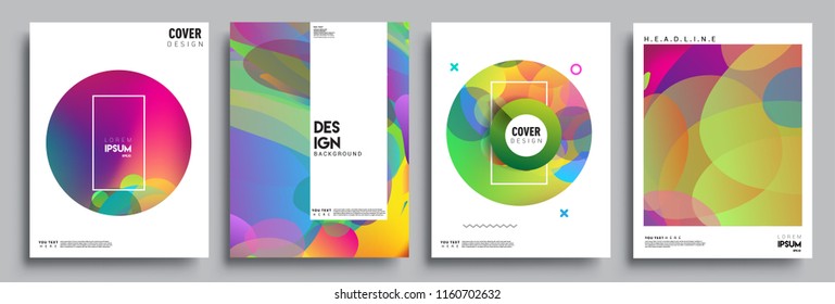 Modern abstract covers set. Cool gradient shapes composition, vector covers design.
