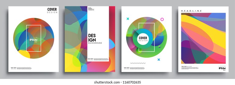 Modern abstract covers set. Cool gradient shapes composition, vector covers design.
