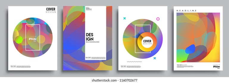 Modern abstract covers set. Cool gradient shapes composition, vector covers design.
