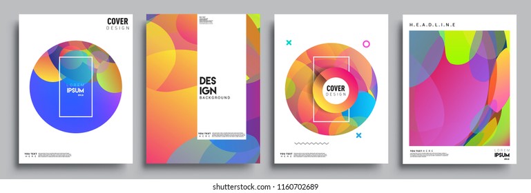 Modern abstract covers set. Cool gradient shapes composition, vector covers design.
