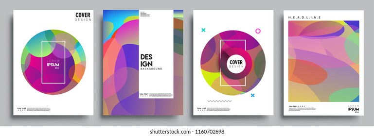 Modern abstract covers set. Cool gradient shapes composition, vector covers design.
