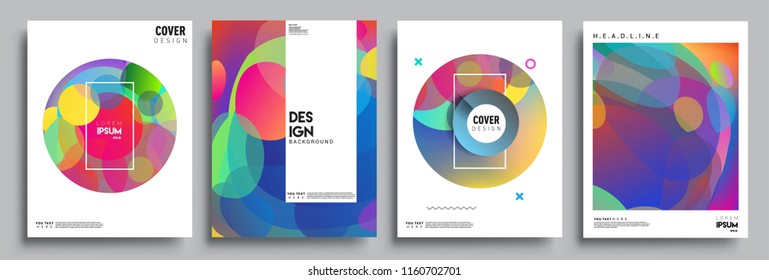 Modern abstract covers set. Cool gradient shapes composition, vector covers design.
