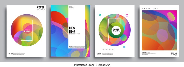 Modern abstract covers set. Cool gradient shapes composition, vector covers design.
