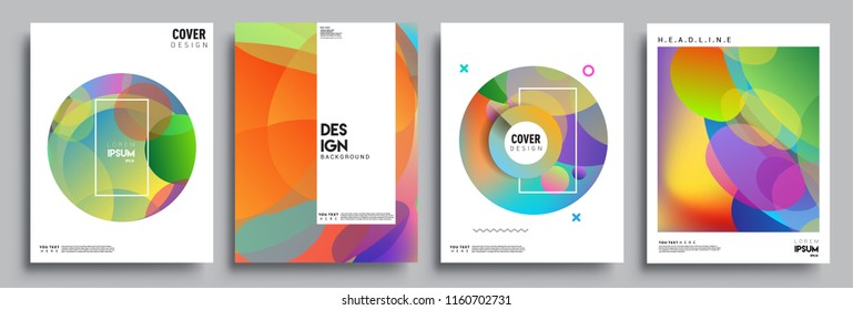 Modern abstract covers set. Cool gradient shapes composition, vector covers design.
