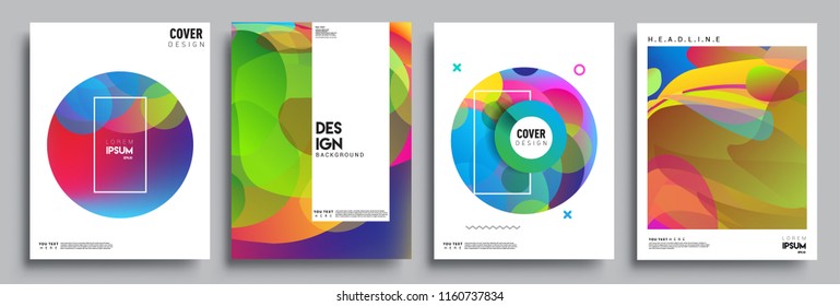 Modern abstract covers set. Cool gradient shapes composition, vector covers design.