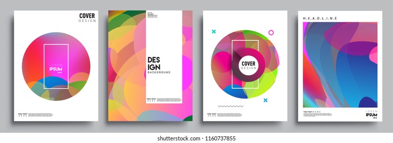 Modern abstract covers set. Cool gradient shapes composition, vector covers design.