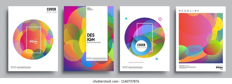 Modern abstract covers set. Cool gradient shapes composition, vector covers design.