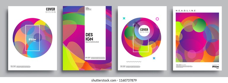 Modern abstract covers set. Cool gradient shapes composition, vector covers design.