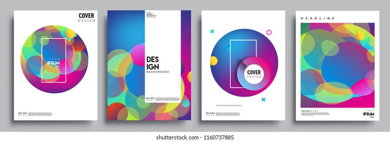 Modern abstract covers set. Cool gradient shapes composition, vector covers design.
