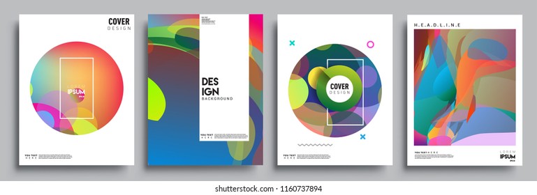 Modern abstract covers set. Cool gradient shapes composition, vector covers design.