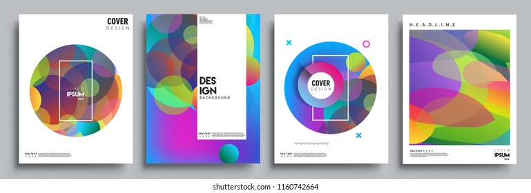 Modern abstract covers set. Cool gradient shapes composition, vector covers design.