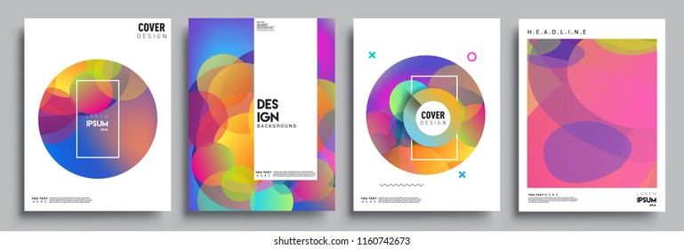 Modern abstract covers set. Cool gradient shapes composition, vector covers design.