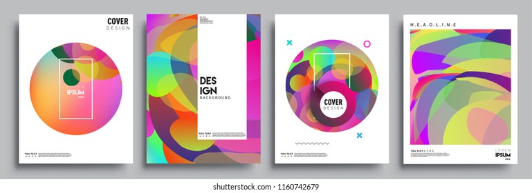 Modern abstract covers set. Cool gradient shapes composition, vector covers design.