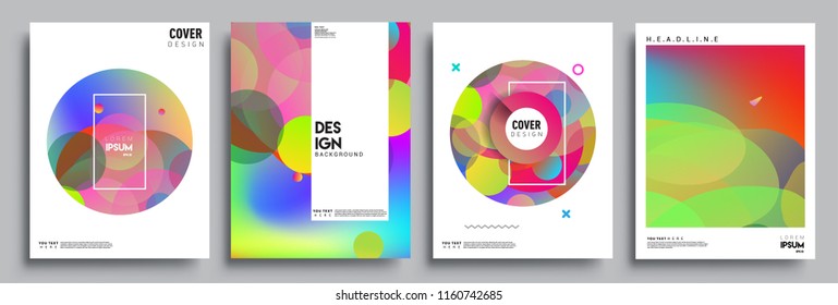Modern abstract covers set. Cool gradient shapes composition, vector covers design.