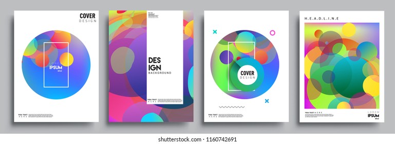 Modern abstract covers set. Cool gradient shapes composition, vector covers design.