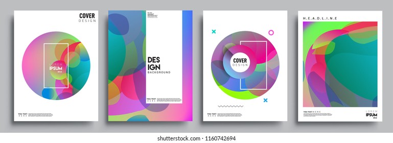Modern abstract covers set. Cool gradient shapes composition, vector covers design.