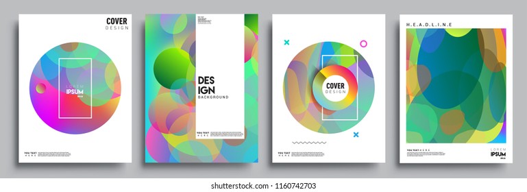 Modern abstract covers set. Cool gradient shapes composition, vector covers design.