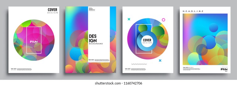 Modern abstract covers set. Cool gradient shapes composition, vector covers design.
