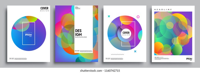 Modern abstract covers set. Cool gradient shapes composition, vector covers design.